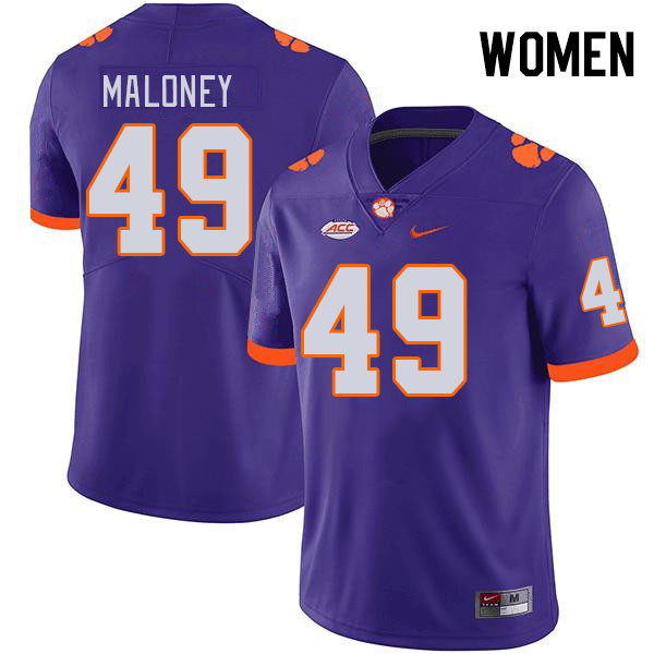 Women's Clemson Tigers Matthew Maloney #49 College Purple NCAA Authentic Football Stitched Jersey 23OX30LT